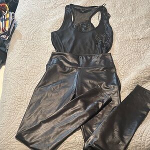 Black Faux Leather High-Waist Leggings